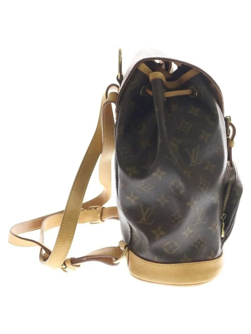 Louis Vuitton Monogram Montsouris MM Leather Backpack Brown